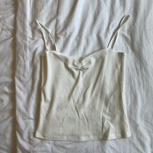 Reformation Jeans White Ribbed Tank Top Sweetheart Neckline Size Small